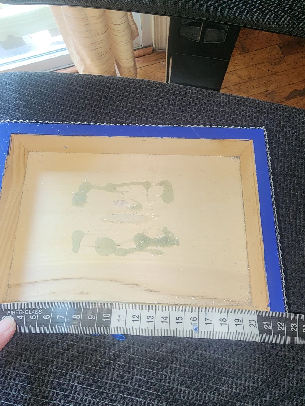 Decorative Blue and Silver Wooden Display Tray - Home Art